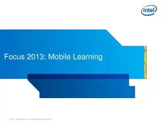Focus 2013: Mobile Learning