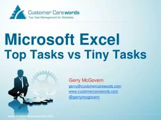 Microsoft Excel Top Tasks vs Tiny Tasks