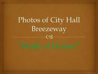 Photos of City Hall Breezeway