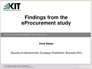 Findings from the eProcurement study