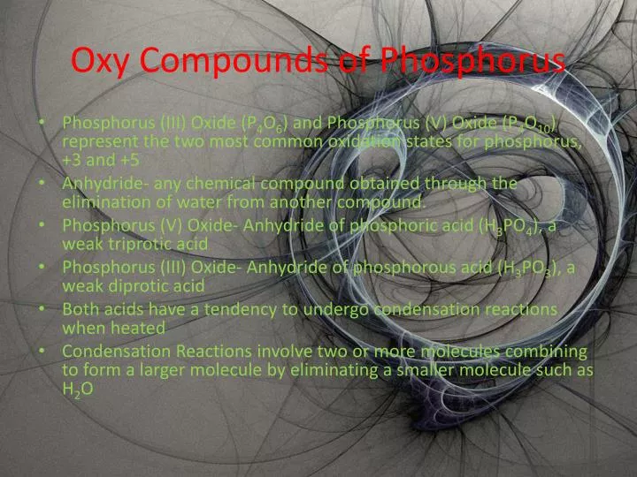 oxy compounds of phosphorus