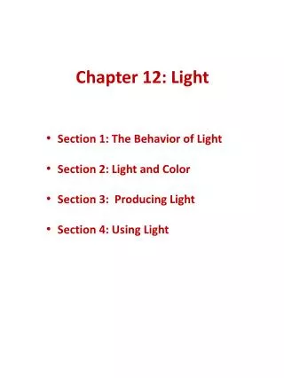Chapter 12: Light
