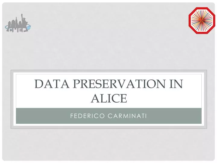 data preservation in alice