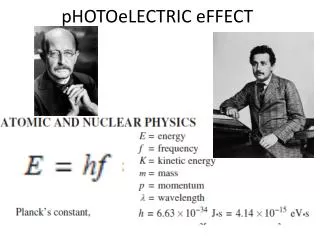 pHOTOeLECTRIC eFFECT