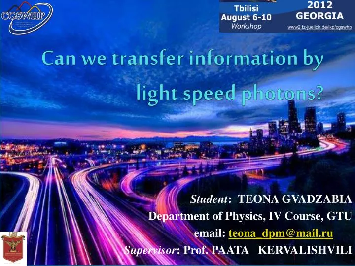 can we transfer information by light speed photons