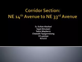 Corridor Section: NE 14 th Avenue to NE 33 rd Avenue