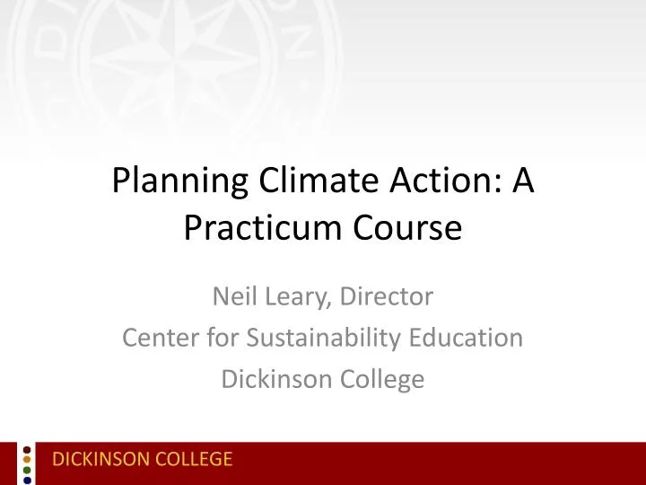 planning climate action a practicum course