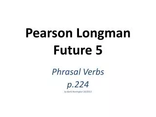 Pearson Longman Future 5