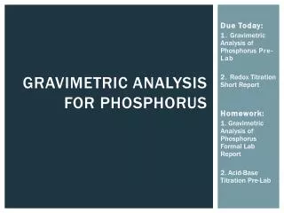 gravimetric analysis for phosphorus