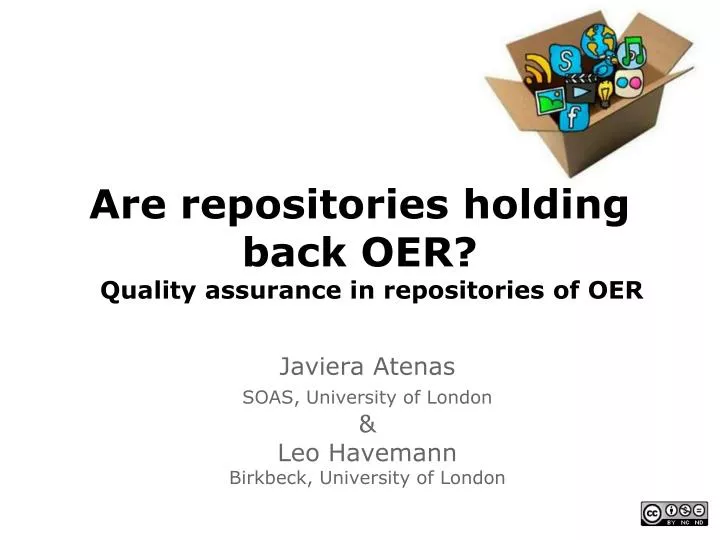 are repositories holding back oer quality assurance in repositories of oer