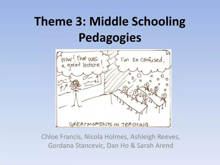 theme 3 middle schooling pedagogies