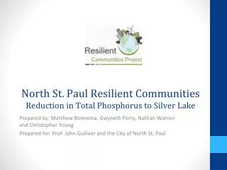 North St. Paul Resilient Communities Reduction in Total Phosphorus to Silver Lake
