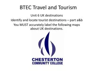 BTEC Travel and Tourism