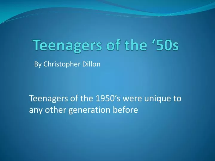 teenagers of the 50s
