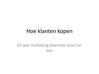 hoe klanten kopen