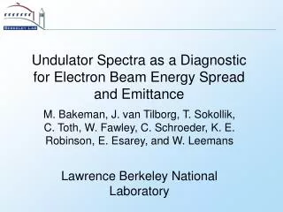 Undulator Spectra as a Diagnostic for Electron Beam Energy Spread and Emittance