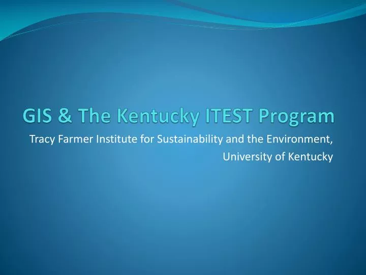 gis the kentucky itest program