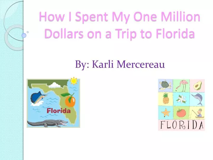 how i spent my one million dollars on a trip to florida