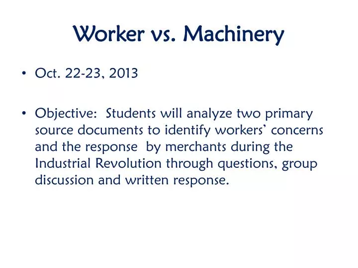 worker vs machinery