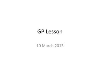 GP Lesson