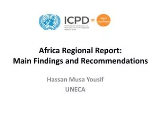 Africa Regional Report: Main Findings and Recommendations