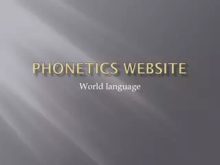 Phonetics Website
