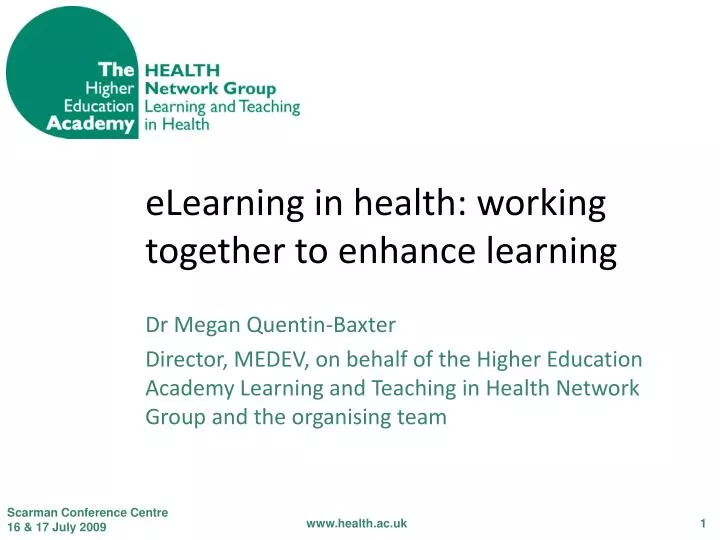 elearning in health working together to enhance learning