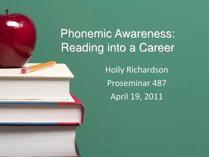 phonemic awareness reading into a career