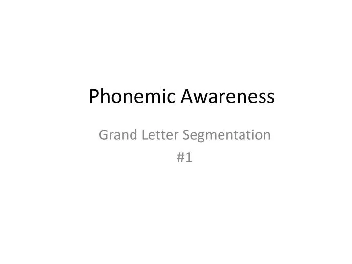 phonemic awareness