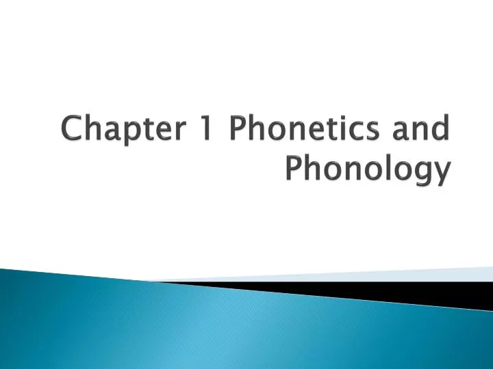 chapter 1 phonetics and phonology