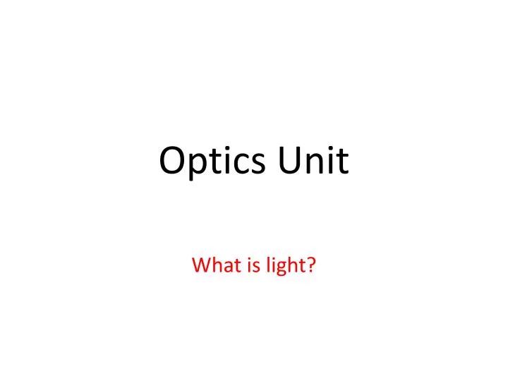 optics unit
