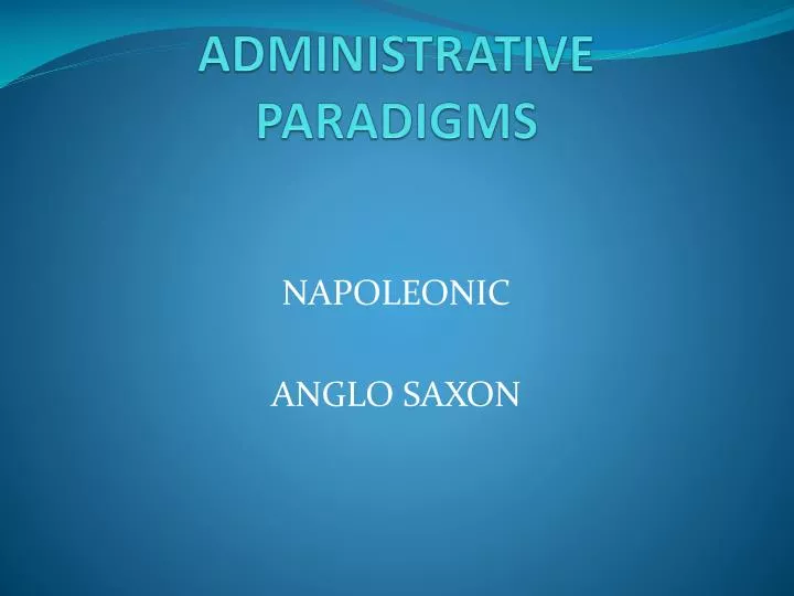 administrative paradigms