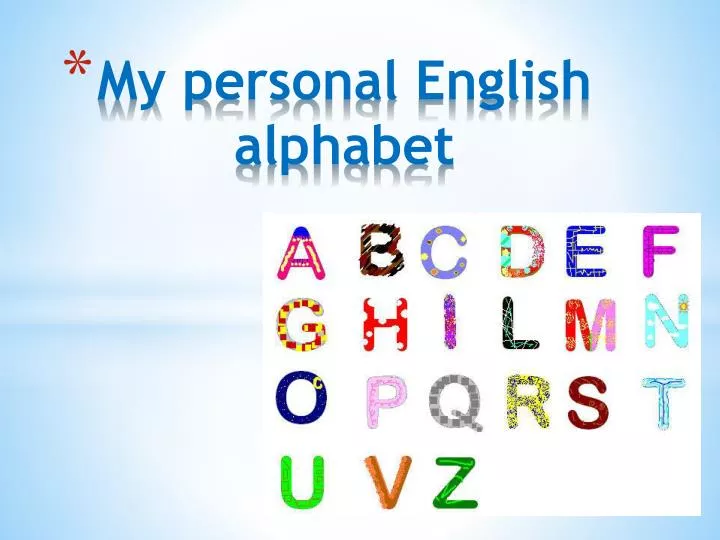 my personal english alphabet