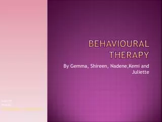 Behavioural Therapy