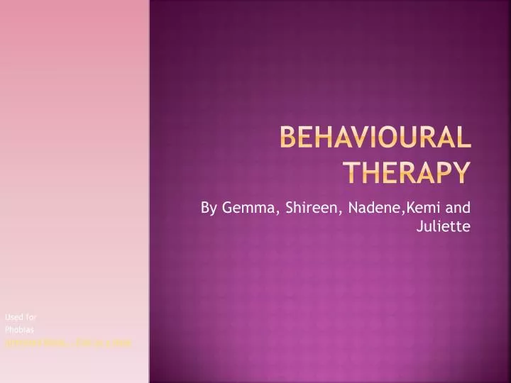 behavioural therapy