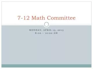 7-12 Math Committee