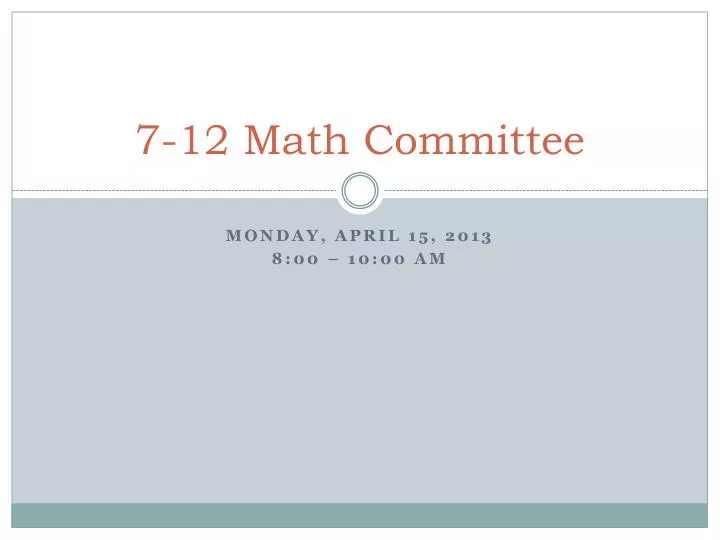 7 12 math committee