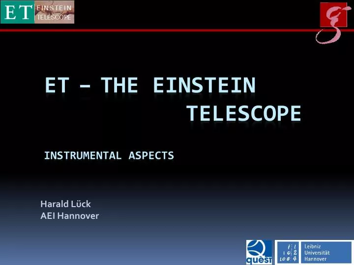 et the einstein telescope instrumental aspects