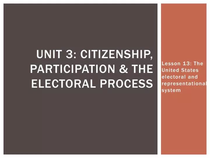 unit 3 citizenship participation the electoral process