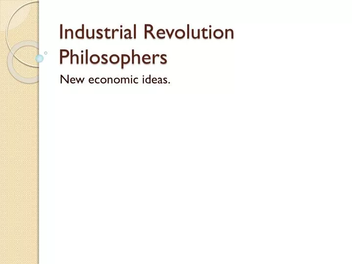 industrial revolution philosophers