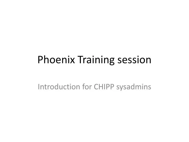 phoenix training session