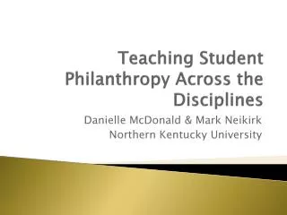 Teaching Student Philanthropy Across the Disciplines