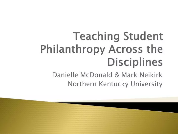 teaching student philanthropy across the disciplines