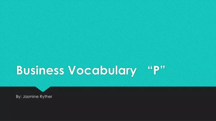 business vocabulary p