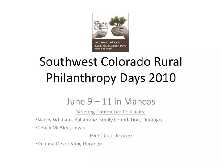 southwest colorado rural philanthropy days 2010