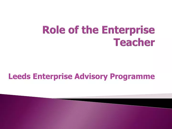 role of the enterprise teacher