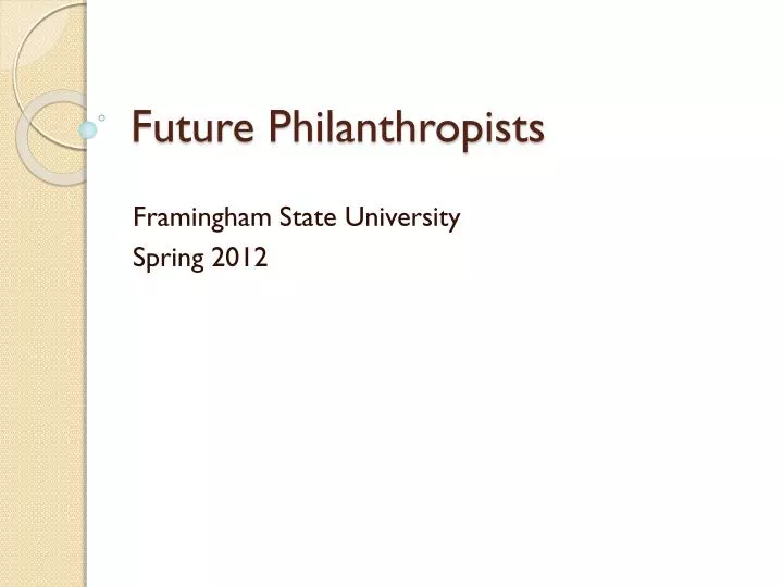 future philanthropists