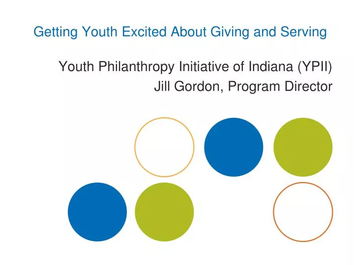 getting youth excited about giving and serving