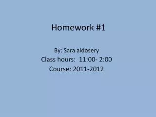 Homework #1