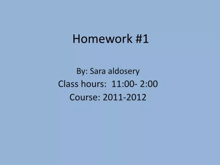 homework 1